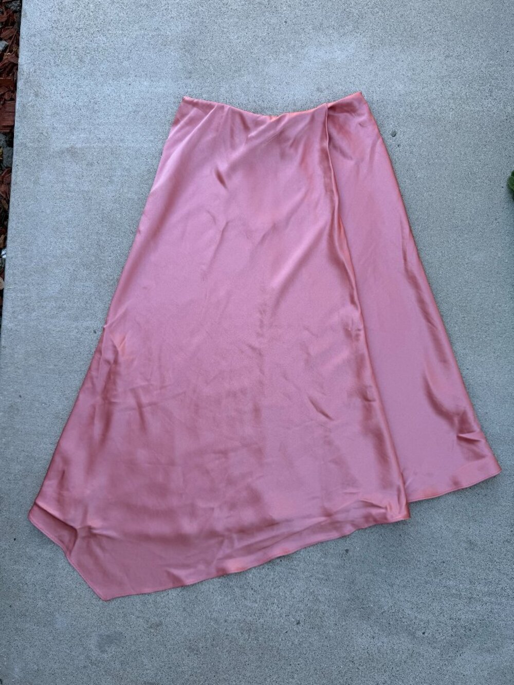 Alice + Olivia Pink Satin Asymmetrical Evening Formal Skirt Coquette Women's 4